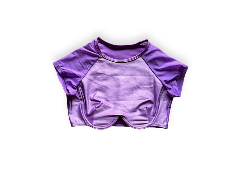 TOPS CROP TOP WITH TRANSPARENT SLEEVE